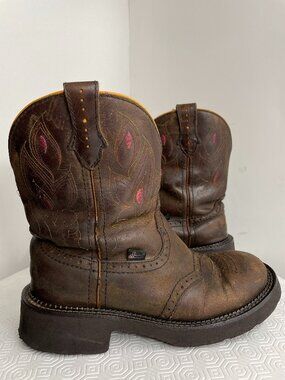 Justin Boots Gypsy Gemma Brown Leather Western Cowgirl Boots Women's 7 B